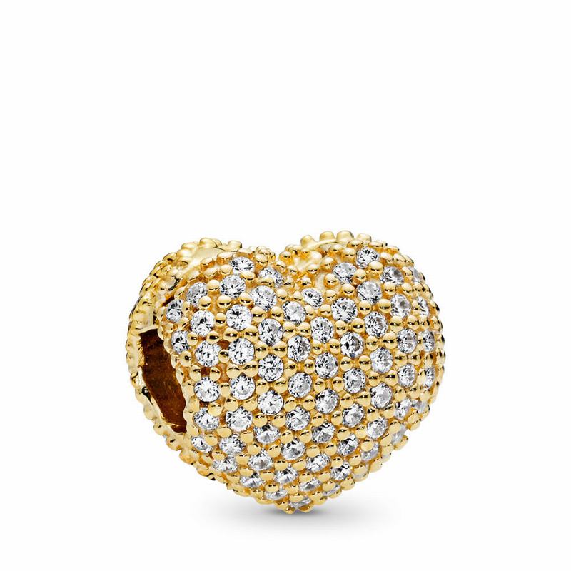 Pandora Shine™ Pave Open My Heart Clip Charm Gold Egypt SO0467329